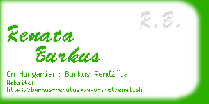 renata burkus business card